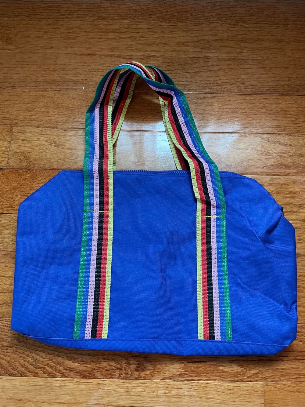 Bloomingdale's Royal Blue Mini Duffel with 🌈 Straps